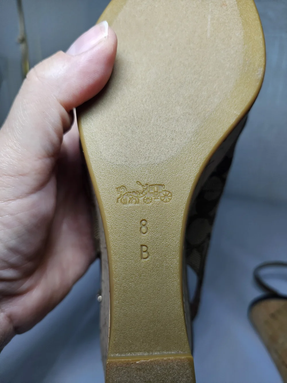 Coach Women's Slingback Wedge Sandals Tan Monogram Size 8 - Picture 14 of 14